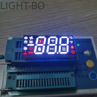Πολυχρωματική οθόνη LED 3 ψηφίων 7 τμημάτων κοινό κάθοδο για ελεγκτή ψυγείου