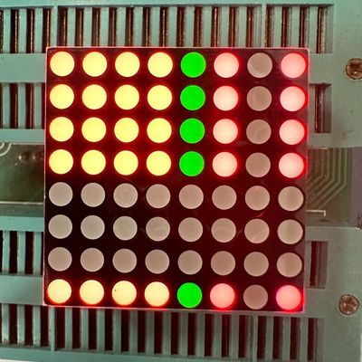 Κοινή απόδοση σταθεροποιητή ανόδου 3mm 8*8DOT Ματρίκη LED οθόνη δίχρωμη κόκκινη/πράσινη για κινητά σήματα