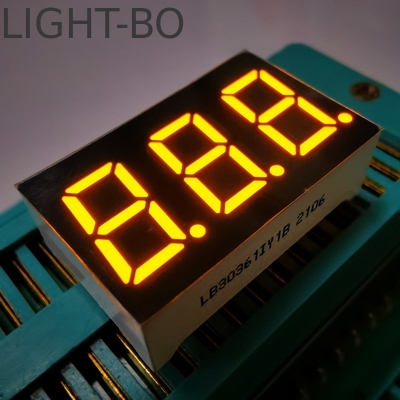 Υπερ φωτεινή κεχριμπαρένια οθόνη LED 7 τμήματος 3 ψηφίων 9,2 mm κοινό κάθοδο για μετρητή πάνελ
