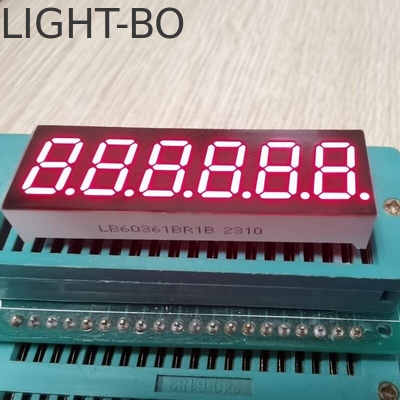 Λευκή οθόνη LED 6 ψηφίων 0,36 ιντσών 7 τμημάτων, που χρησιμοποιείται ευρέως για πίνακα οργάνων