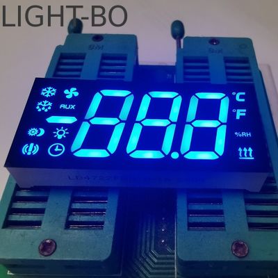 Προσαρμοσμένη οθόνη LED 3 ψηφίων 7 τμημάτων Ultra Blue Common Anode για ελεγκτή ψυγείου