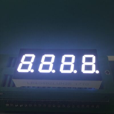 Οθόνη LED 4 ψηφίων 0,4 ιντσών 7 τμημάτων Ultra White Common Anode για το πίνακα οργάνων